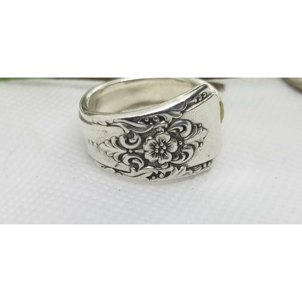 Spoon ring, mountain rose, silverware, silver ring, size 9.5 - Kpughdesigns