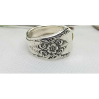 Spoon ring, mountain rose, silverware, silver ring, size 9.5 - Kpughdesigns