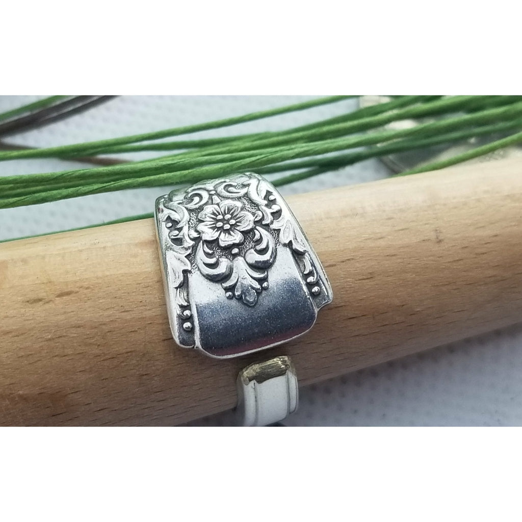 Spoon ring, mountain rose, silverware, silver ring, size 9.5 - Kpughdesigns