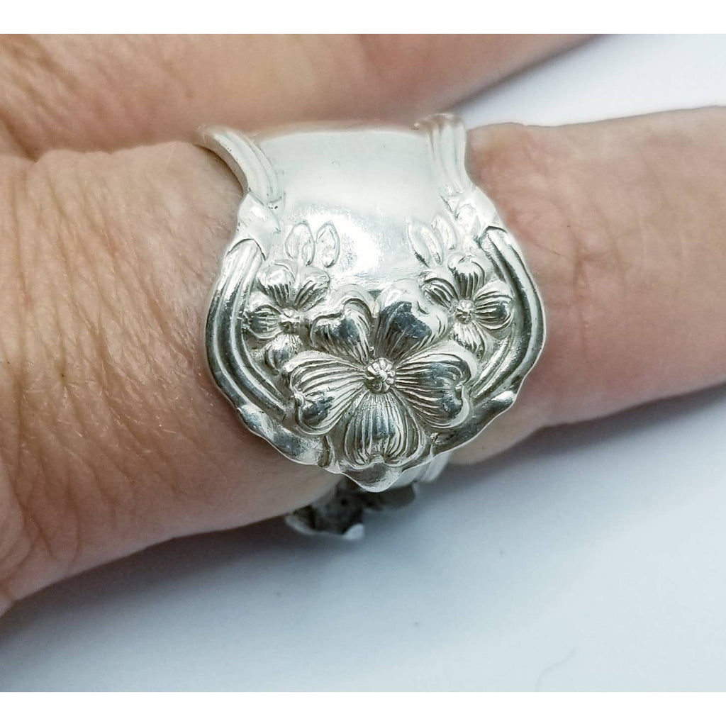 Spoon ring, rings, spoon jewelry,  Orange Blossum, floral ring - Kpughdesigns