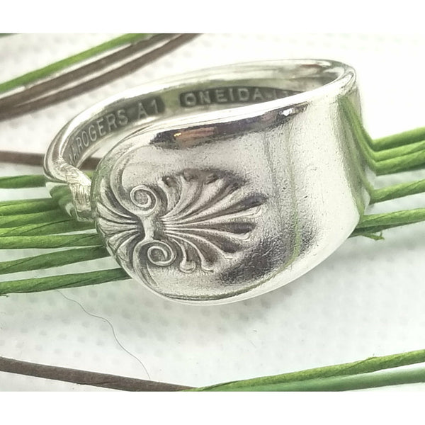 Spoon ring, rings, vintage spoon, size 10, thumb ring, silver - Kpughdesigns