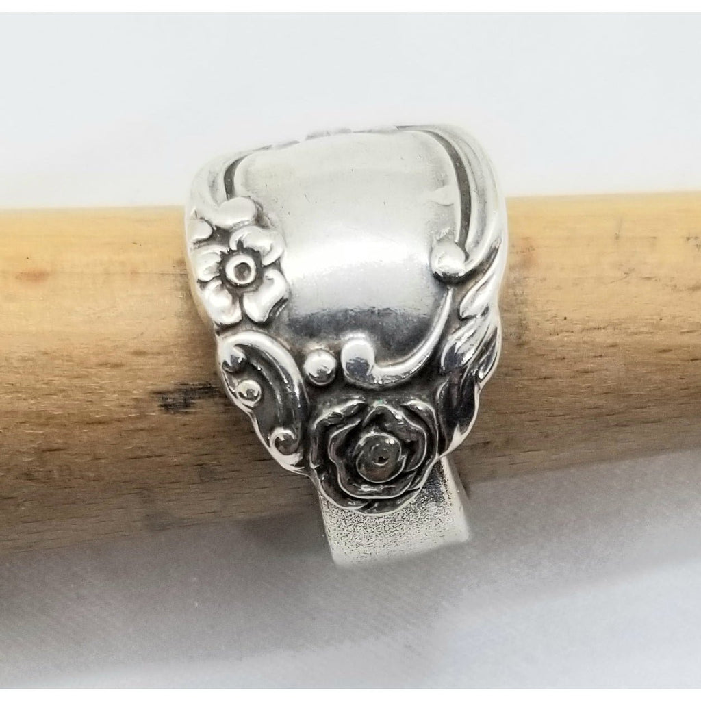Spoon ring, Rose, silverware - Kpughdesigns