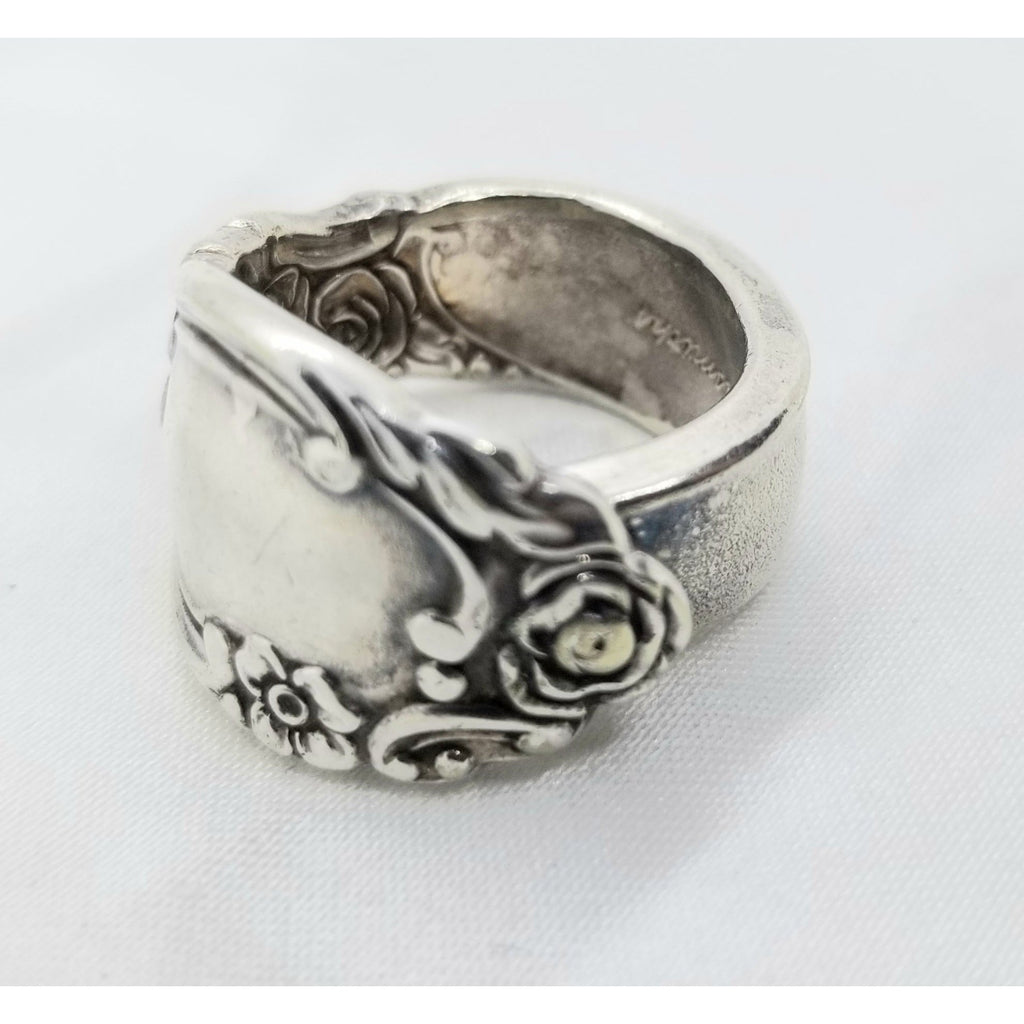 Spoon ring, Rose, silverware - Kpughdesigns