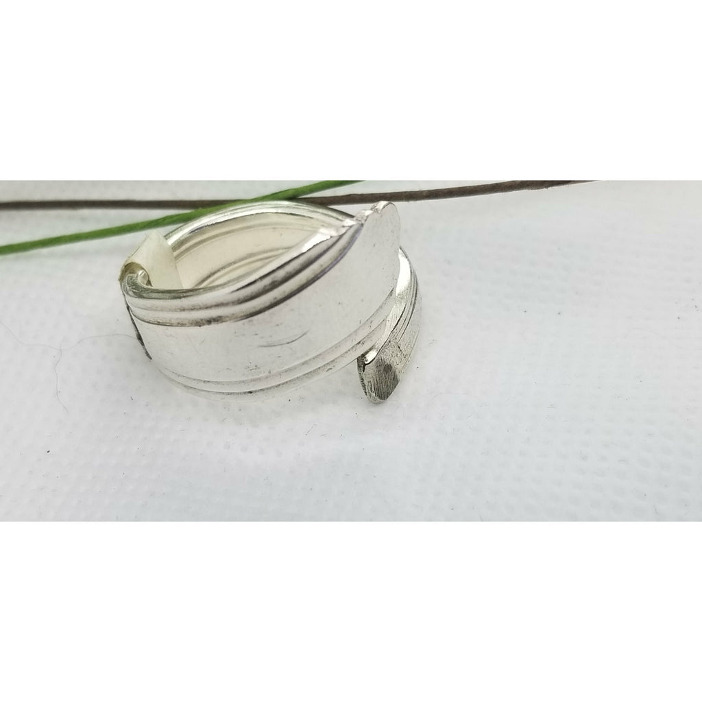 Spoon ring, wrap, size 7.5 , vintage spoon, silver ring, wrap ring - Kpughdesigns