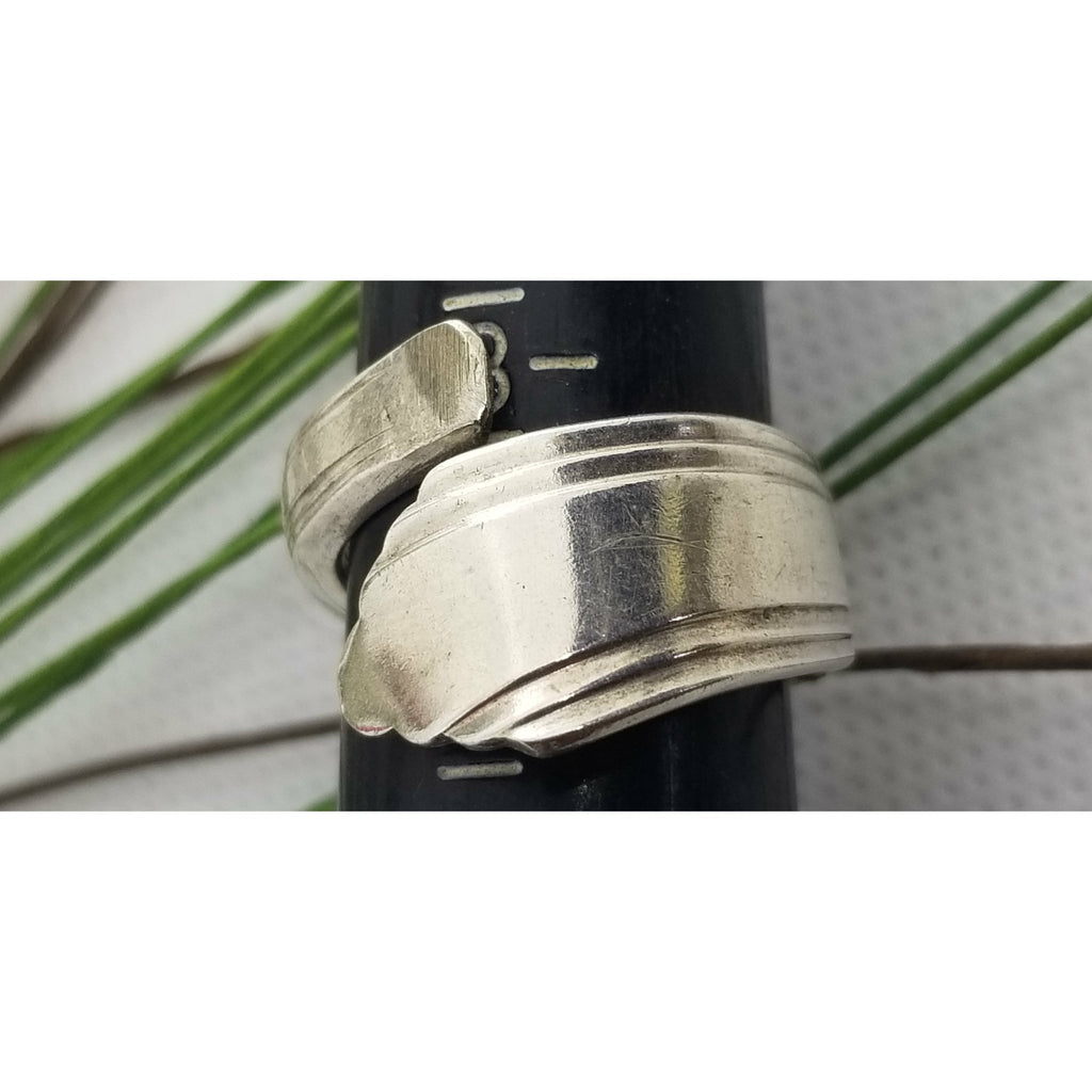 Spoon ring, wrap, size 7.5 , vintage spoon, silver ring, wrap ring - Kpughdesigns