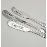 Spreaders, butter knife, stamped knife, inspiration, humor, hostess gift stamped knives, cheese spread, charcuterie board, entertaining, knife - Kpughdesigns