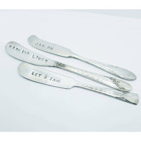 Spreaders, butter knife, stamped knife, inspiration, humor, hostess gift stamped knives, cheese spread, charcuterie board, entertaining, knife - Kpughdesigns