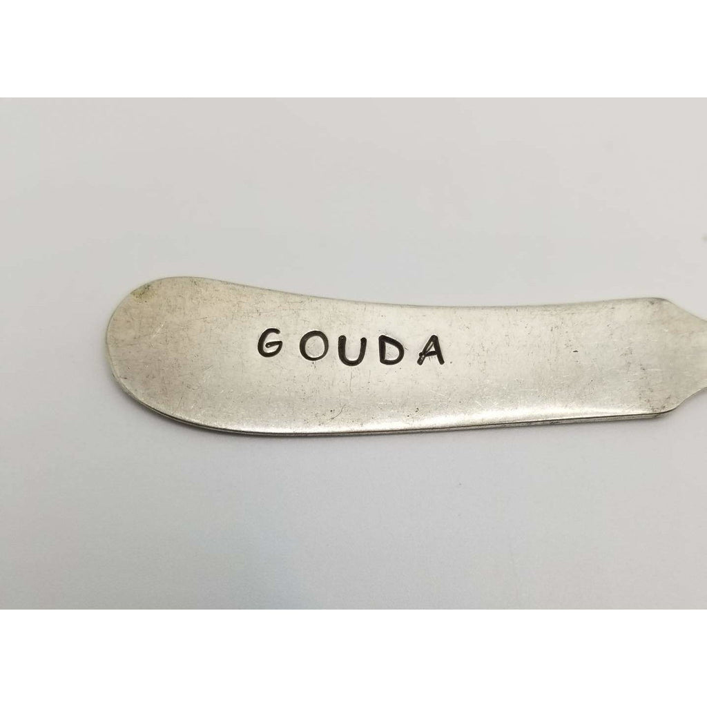 Spreaders, hand stamped vintage knives, cheese, serving knife, upcycled - Kpughdesigns