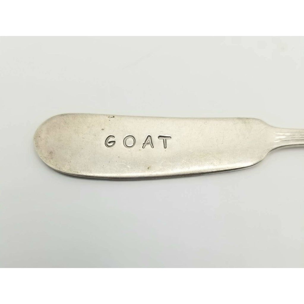 Spreaders, hand stamped vintage knives, cheese, serving knife, upcycled - Kpughdesigns