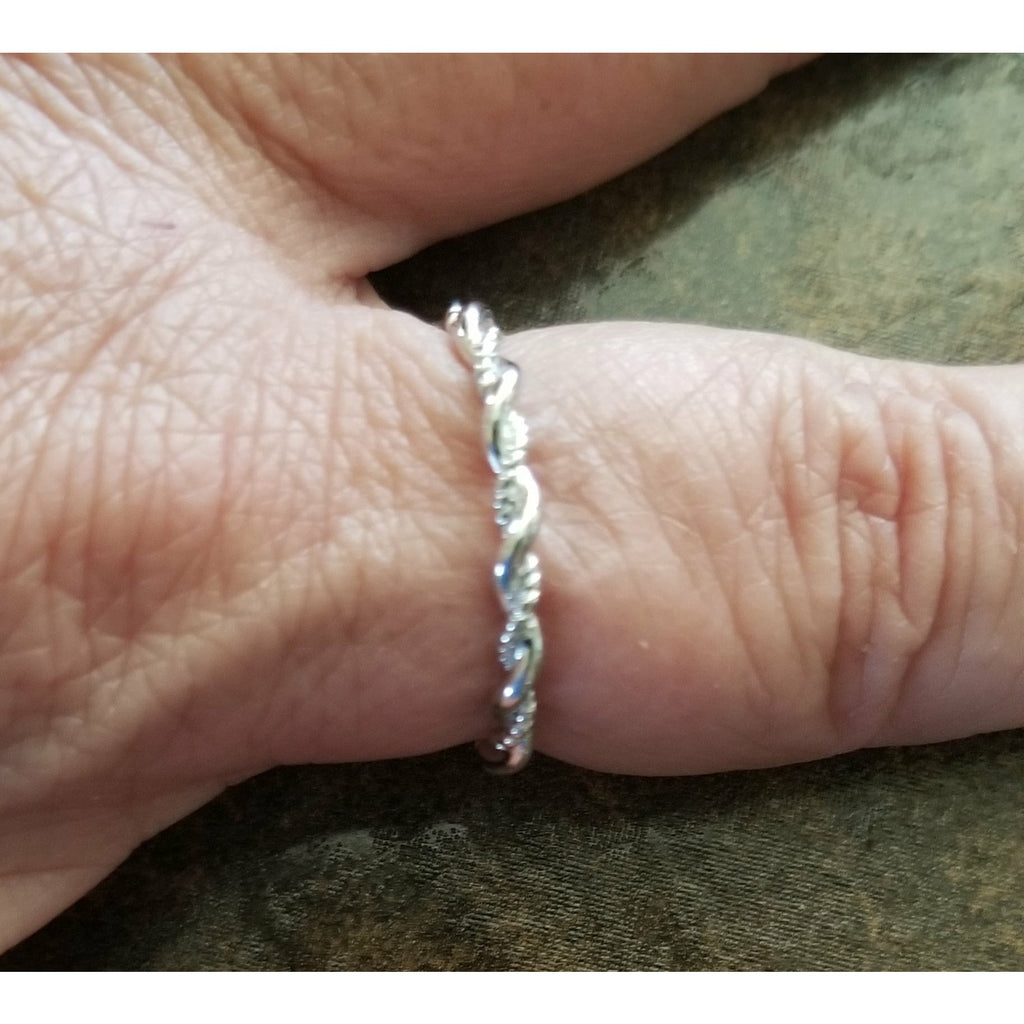 Stack ring, rope pattern, sterling silver, 925, twisted silver, thumb ring - Kpughdesigns