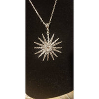 Starburst necklace, star burst, sun, sun burst, sunburst necklace, crystal center stone, statement necklace - Kpughdesigns