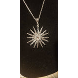 Starburst necklace, star burst, sun, sun burst, sunburst necklace, crystal center stone, statement necklace - Kpughdesigns