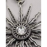 Starburst necklace, star burst, sun, sun burst, sunburst necklace, crystal center stone, statement necklace - Kpughdesigns