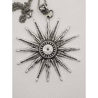Starburst necklace, star burst, sun, sun burst, sunburst necklace, crystal center stone, statement necklace - Kpughdesigns
