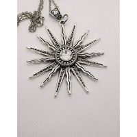 Starburst necklace, star burst, sun, sun burst, sunburst necklace, crystal center stone, statement necklace - Kpughdesigns