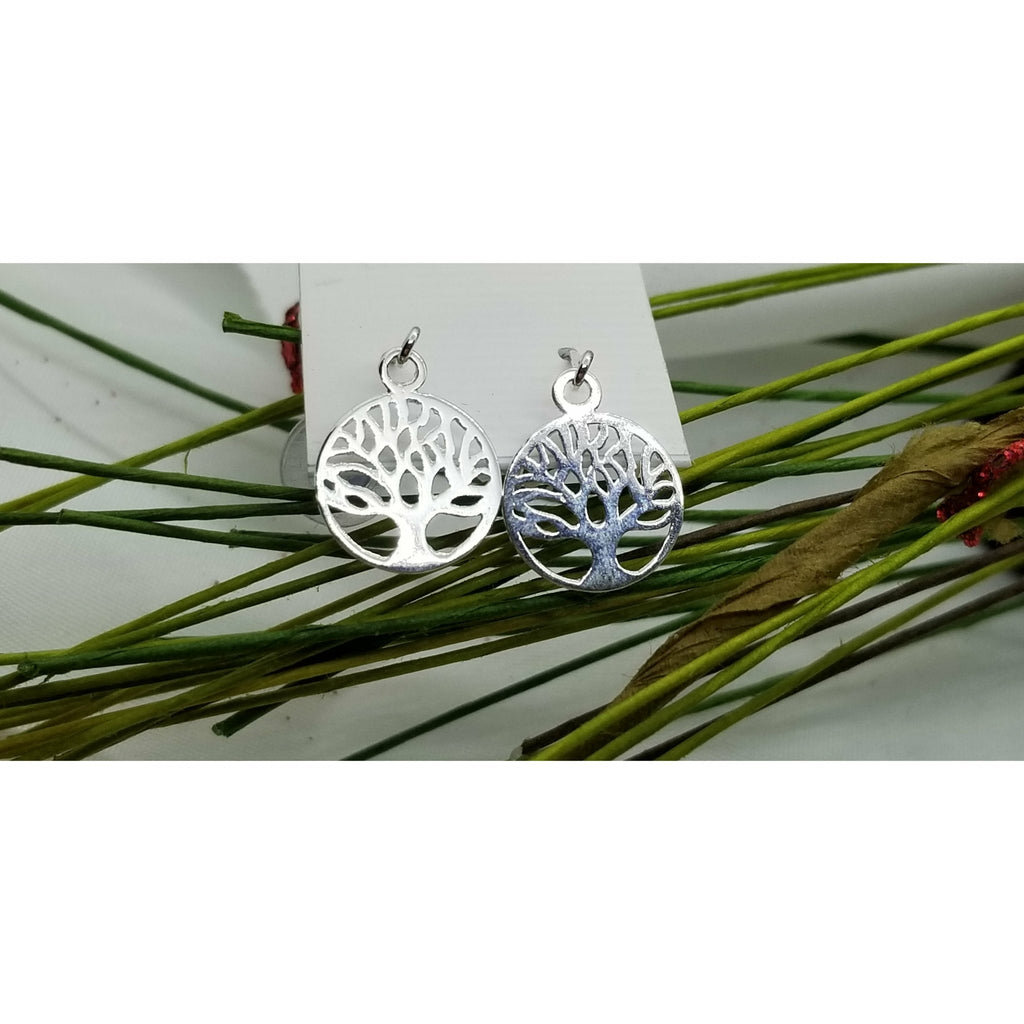 Tree of life earrings, pierced dangle, 925 sterling - Kpughdesigns