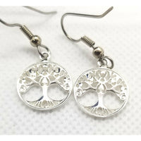 Tree of life earrings, pierced dangle, 925 sterling - Kpughdesigns