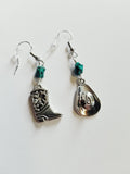 Turquoise western earrings, pierced - Kpughdesigns